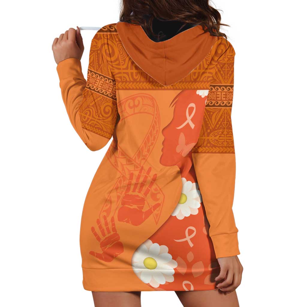 International Day for the Elimination of Violence Against Women Hoodie Dress Polynesian Pattern
