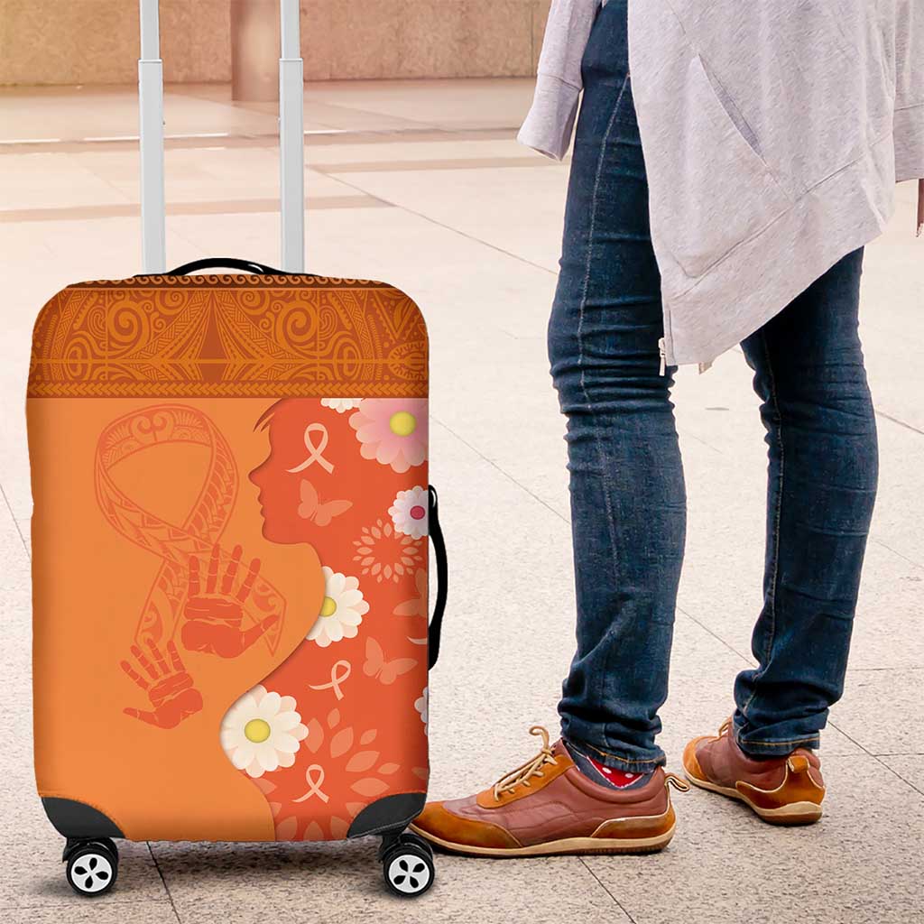 International Day for the Elimination of Violence Against Women Luggage Cover Polynesian Pattern LT03 Orange - Polynesian Pride