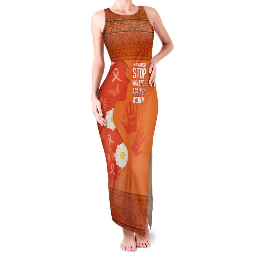 International Day for the Elimination of Violence Against Women Tank Maxi Dress Polynesian Pattern