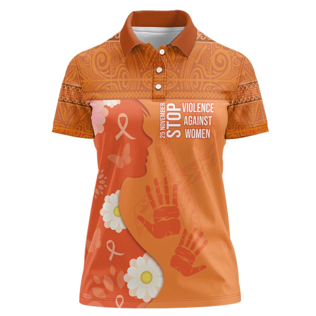 International Day for the Elimination of Violence Against Women Women Polo Shirt Polynesian Pattern