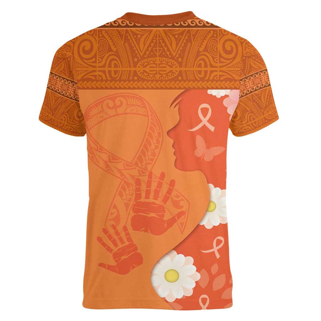 International Day for the Elimination of Violence Against Women Women V-Neck T-Shirt Polynesian Pattern LT03 - Polynesian Pride