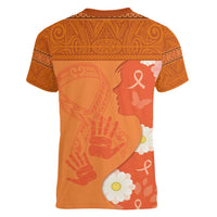 International Day for the Elimination of Violence Against Women Women V-Neck T-Shirt Polynesian Pattern LT03 - Polynesian Pride