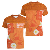 International Day for the Elimination of Violence Against Women Women V-Neck T-Shirt Polynesian Pattern LT03 - Polynesian Pride