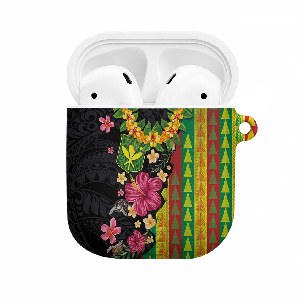 Hawaiian Independence Day AirPods Case Kanaka Maoli Symbols With Tapa Motifs and Tropical Plants - Polynesian Pride