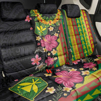 Hawaiian Independence Day Back Car Seat Cover Kanaka Maoli Symbols With Tapa Motifs and Tropical Plants - Polynesian Pride