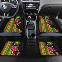 Hawaiian Independence Day Car Mats Kanaka Maoli Symbols With Tapa Motifs and Tropical Plants - Polynesian Pride