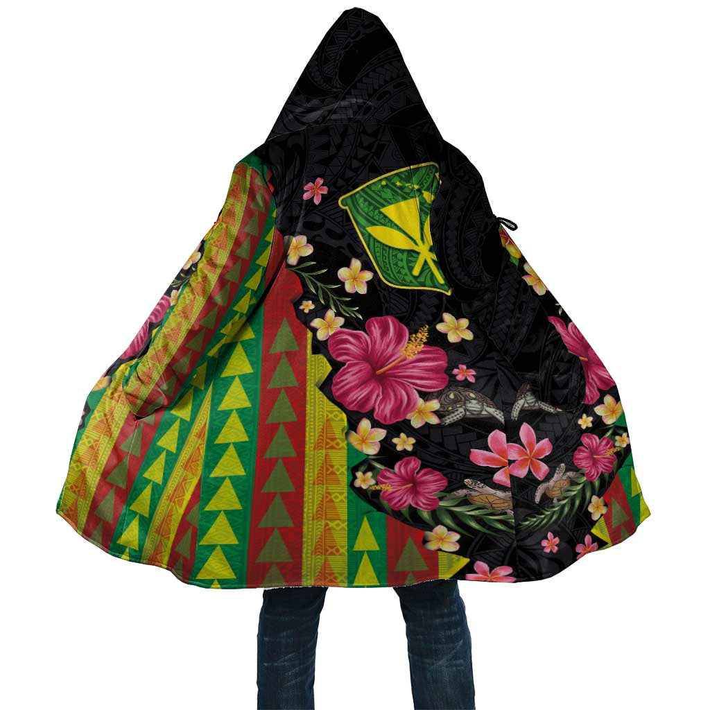 Hawaiian Independence Day Cloak Kanaka Maoli Symbols With Tapa Motifs and Tropical Plants - Polynesian Pride