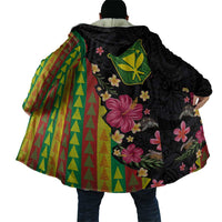 Hawaiian Independence Day Cloak Kanaka Maoli Symbols With Tapa Motifs and Tropical Plants - Polynesian Pride