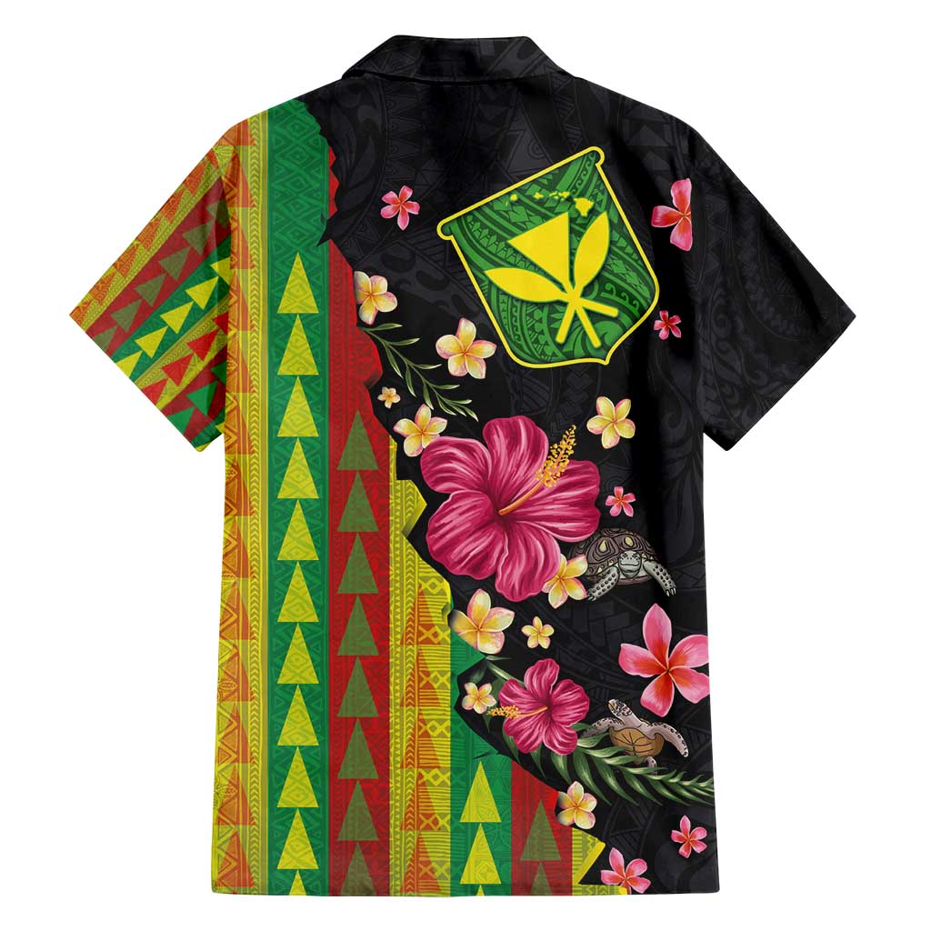 Hawaiian Independence Day Family Matching Tank Maxi Dress and Hawaiian Shirt Kanaka Maoli Symbols With Tapa Motifs and Tropical Plants - Polynesian Pride