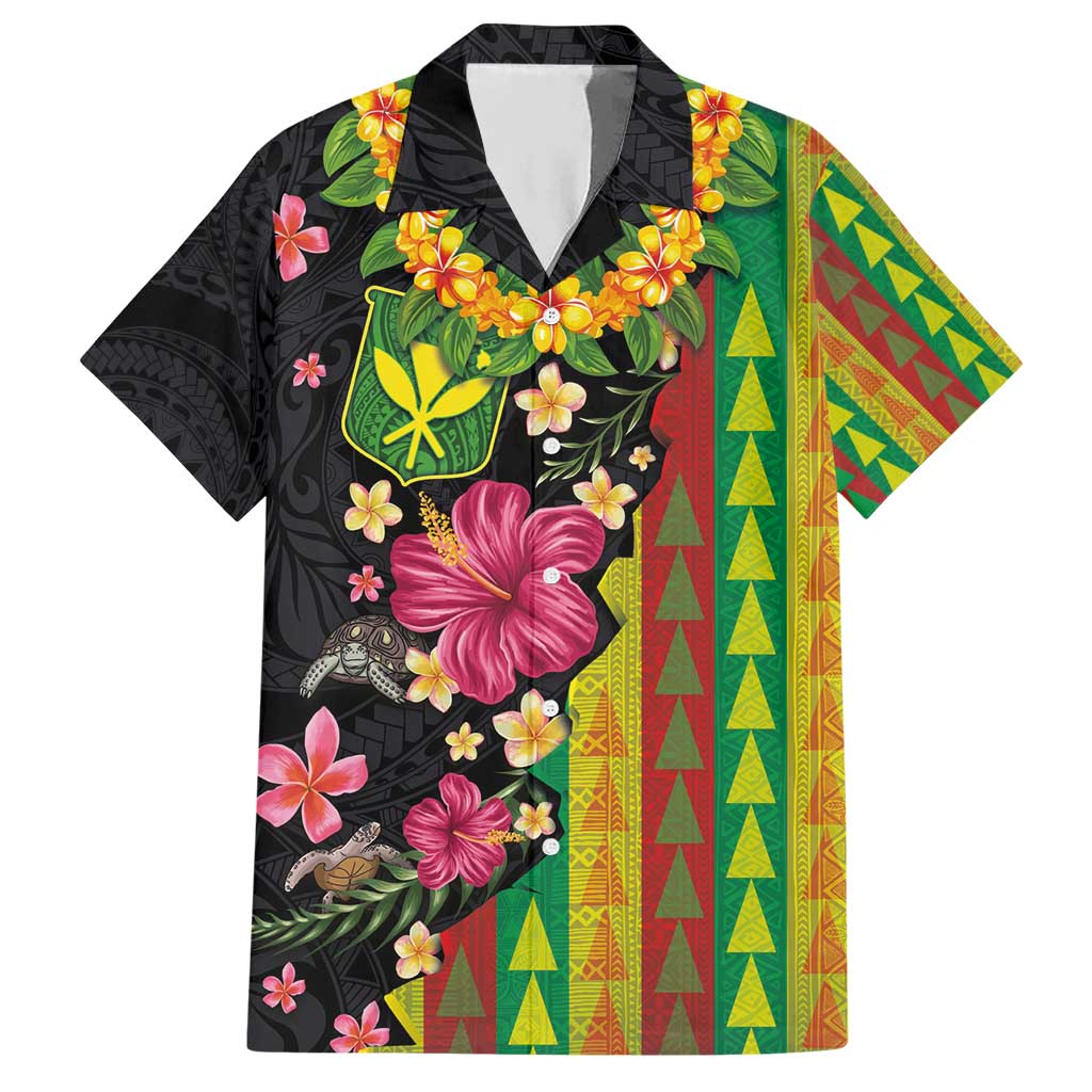Hawaiian Independence Day Hawaiian Shirt Kanaka Maoli Symbols With Tapa Motifs and Tropical Plants - Polynesian Pride