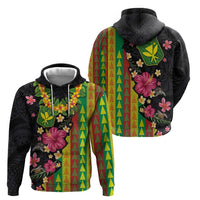 Hawaiian Independence Day Hoodie Kanaka Maoli Symbols With Tapa Motifs and Tropical Plants - Polynesian Pride