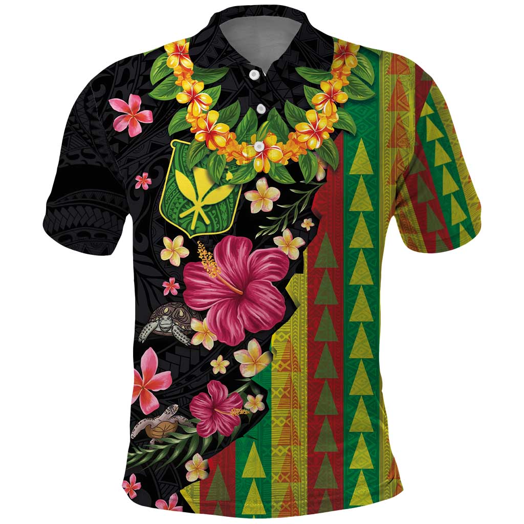Hawaiian Independence Day Polo Shirt Kanaka Maoli Symbols With Tapa Motifs and Tropical Plants - Polynesian Pride