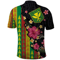 Hawaiian Independence Day Polo Shirt Kanaka Maoli Symbols With Tapa Motifs and Tropical Plants - Polynesian Pride