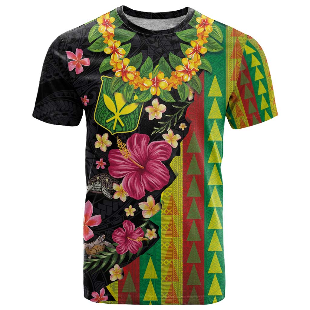 Hawaiian Independence Day T Shirt Kanaka Maoli Symbols With Tapa Motifs and Tropical Plants - Polynesian Pride