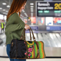 Hawaiian Independence Day Travel Bag Kanaka Maoli Symbols With Tapa Motifs and Tropical Plants - Polynesian Pride