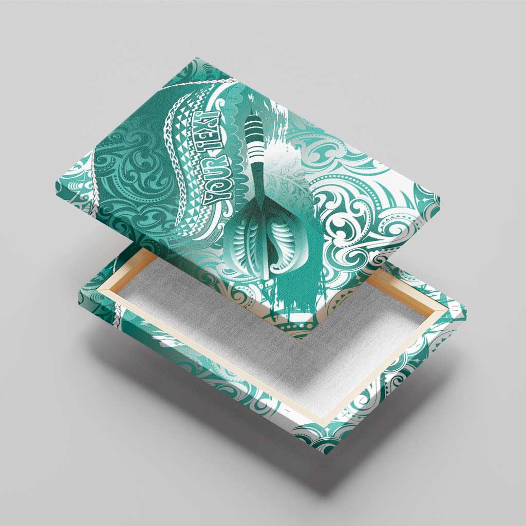 Personalised New Zealand Aotearoa Darts Masters Canvas Wall Art Maori Art Tattoo with Tribal Dart Symbol Teal Color - Polynesian Pride