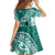 Personalised New Zealand Aotearoa Darts Masters Family Matching Mermaid Dress and Hawaiian Shirt Maori Art Tattoo with Tribal Dart Symbol Teal Color - Polynesian Pride