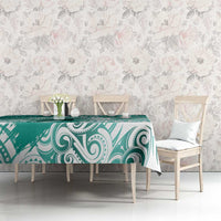 Personalised New Zealand Aotearoa Darts Masters Tablecloth Maori Art Tattoo with Tribal Dart Symbol Teal Color - Polynesian Pride