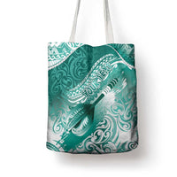 Personalised New Zealand Aotearoa Darts Masters Tote Bag Maori Art Tattoo with Tribal Dart Symbol Teal Color - Polynesian Pride