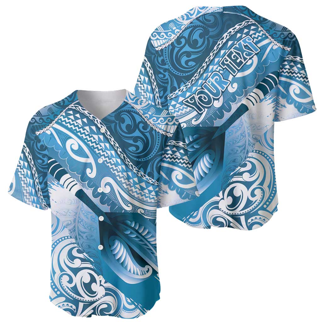 Personalised New Zealand Aotearoa Darts Masters Baseball Jersey Maori Art Tattoo with Tribal Dart Symbol Blue - Polynesian Pride
