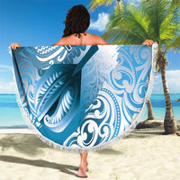 Personalised New Zealand Aotearoa Darts Masters Beach Blanket Maori Art Tattoo with Tribal Dart Symbol Blue - Polynesian Pride