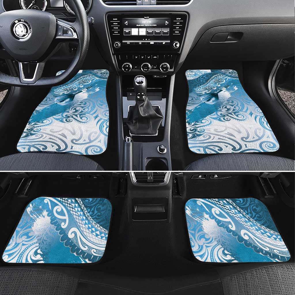 Personalised New Zealand Aotearoa Darts Masters Car Mats Maori Art Tattoo with Tribal Dart Symbol Blue - Polynesian Pride