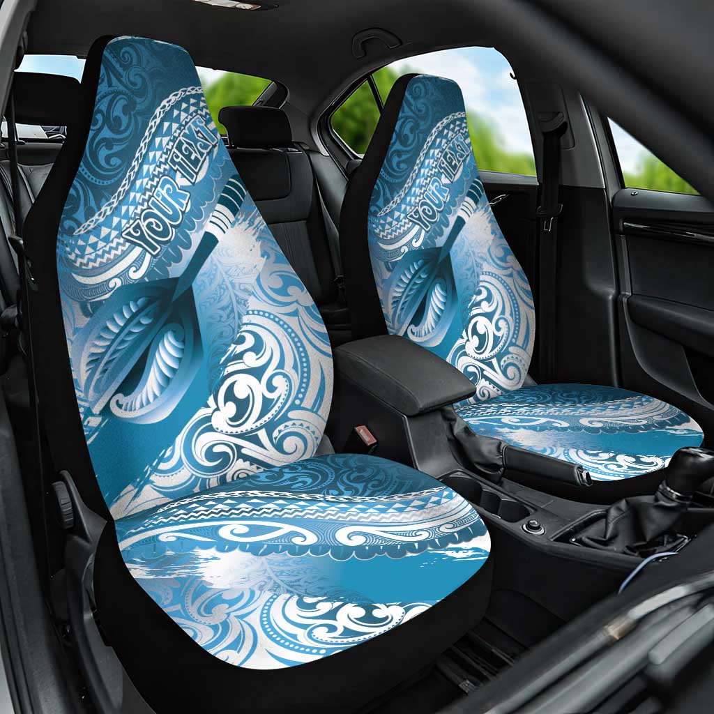 Personalised New Zealand Aotearoa Darts Masters Car Seat Cover Maori Art Tattoo with Tribal Dart Symbol Blue - Polynesian Pride
