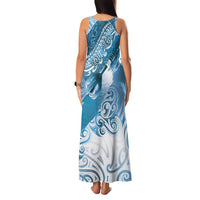 Personalised New Zealand Aotearoa Darts Masters Family Matching Tank Maxi Dress and Hawaiian Shirt Maori Art Tattoo with Tribal Dart Symbol Blue - Polynesian Pride