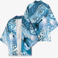 Personalised New Zealand Aotearoa Darts Masters Kimono Maori Art Tattoo with Tribal Dart Symbol Blue - Polynesian Pride