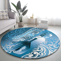 Personalised New Zealand Aotearoa Darts Masters Round Carpet Maori Art Tattoo with Tribal Dart Symbol Blue - Polynesian Pride