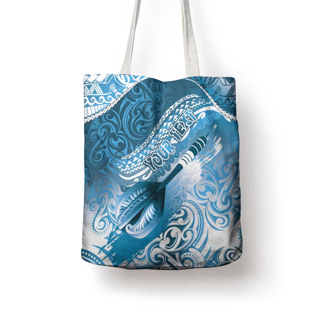 Personalised New Zealand Aotearoa Darts Masters Tote Bag Maori Art Tattoo with Tribal Dart Symbol Blue - Polynesian Pride