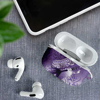 Personalised New Zealand Aotearoa Darts Masters AirPods Case Maori Art Tattoo with Tribal Dart Symbol Purple - Polynesian Pride