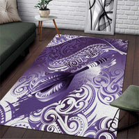 Personalised New Zealand Aotearoa Darts Masters Area Rug Maori Art Tattoo with Tribal Dart Symbol Purple - Polynesian Pride