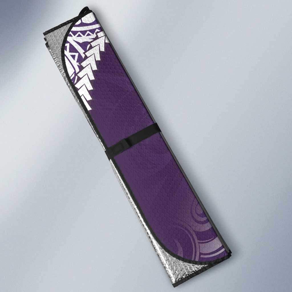 Personalised New Zealand Aotearoa Darts Masters Auto Sun Shade Maori Art Tattoo with Tribal Dart Symbol Purple - Polynesian Pride