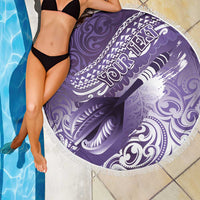Personalised New Zealand Aotearoa Darts Masters Beach Blanket Maori Art Tattoo with Tribal Dart Symbol Purple - Polynesian Pride