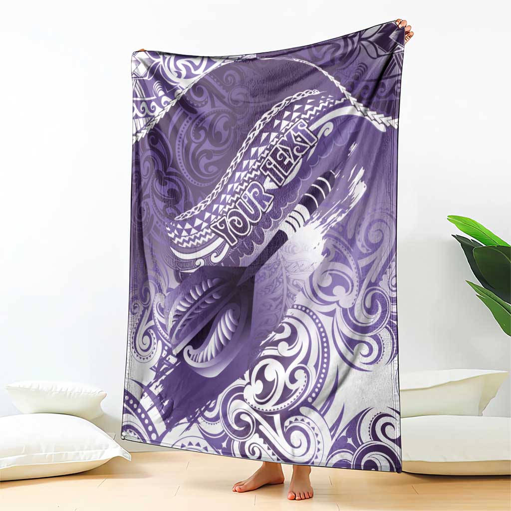 Personalised New Zealand Aotearoa Darts Masters Blanket Maori Art Tattoo with Tribal Dart Symbol Purple - Polynesian Pride