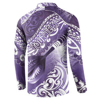 Personalised New Zealand Aotearoa Darts Masters Button Sweatshirt Maori Art Tattoo with Tribal Dart Symbol Purple - Polynesian Pride