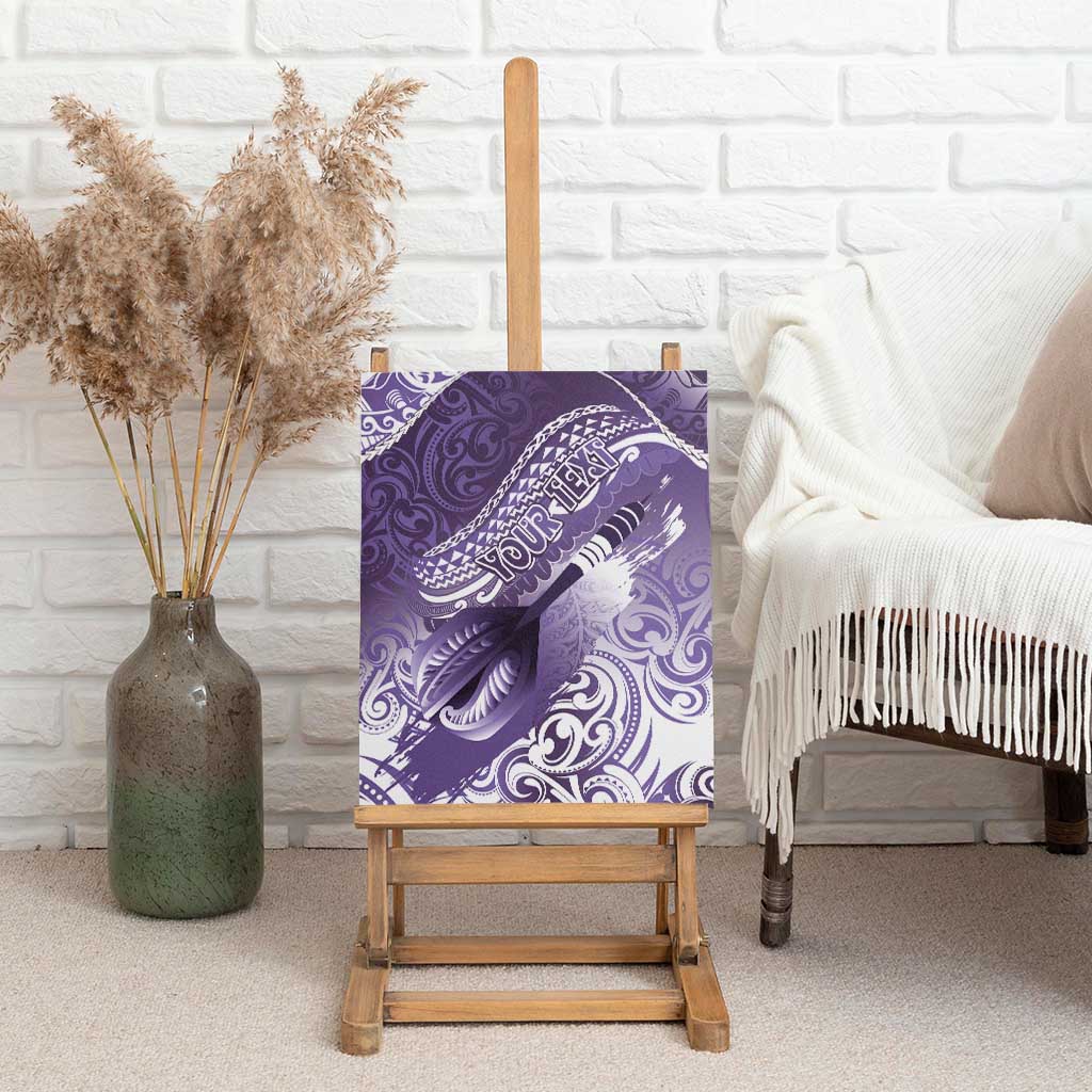 Personalised New Zealand Aotearoa Darts Masters Canvas Wall Art Maori Art Tattoo with Tribal Dart Symbol Purple - Polynesian Pride