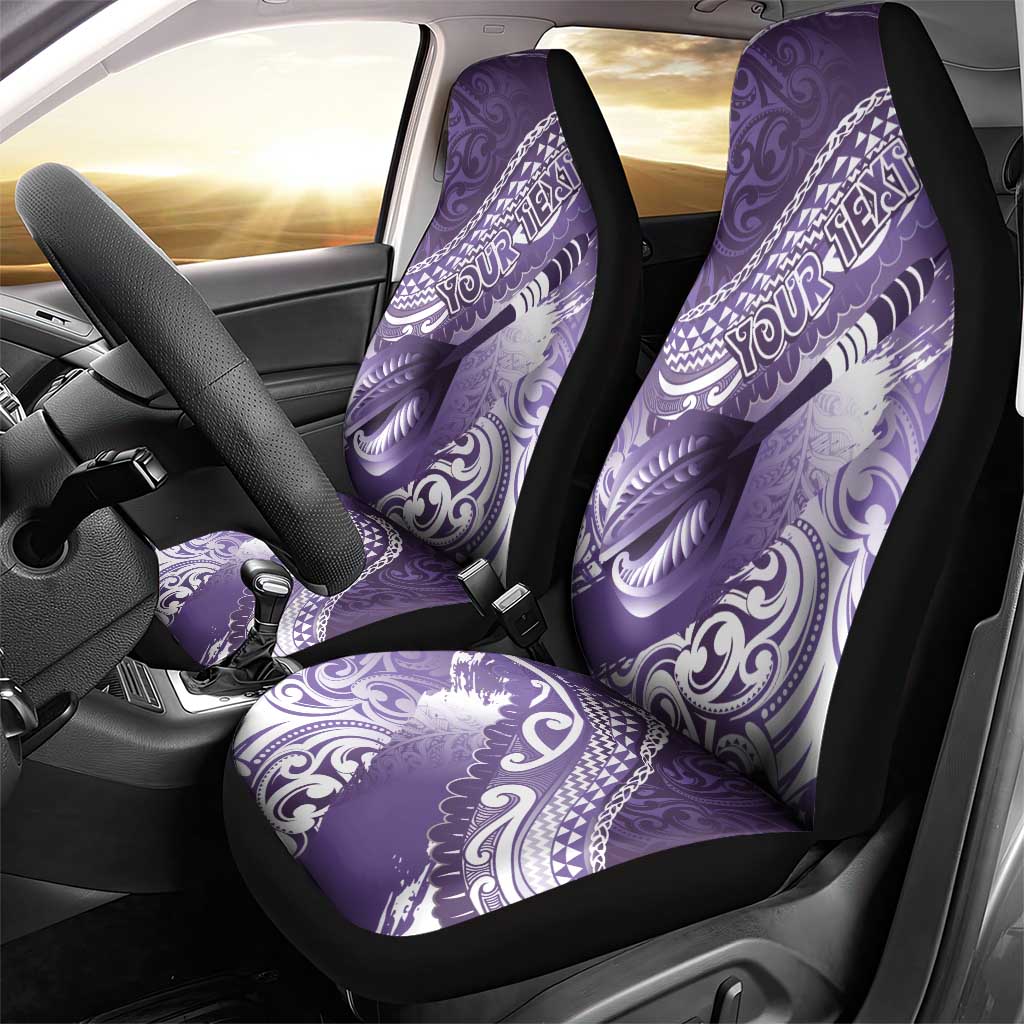 Personalised New Zealand Aotearoa Darts Masters Car Seat Cover Maori Art Tattoo with Tribal Dart Symbol Purple - Polynesian Pride