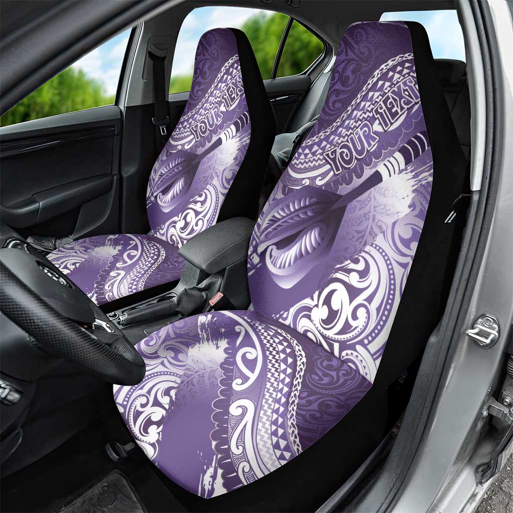 Personalised New Zealand Aotearoa Darts Masters Car Seat Cover Maori Art Tattoo with Tribal Dart Symbol Purple - Polynesian Pride