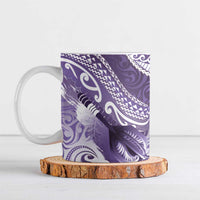 Personalised New Zealand Aotearoa Darts Masters Ceramic Mug Maori Art Tattoo with Tribal Dart Symbol Purple - Polynesian Pride