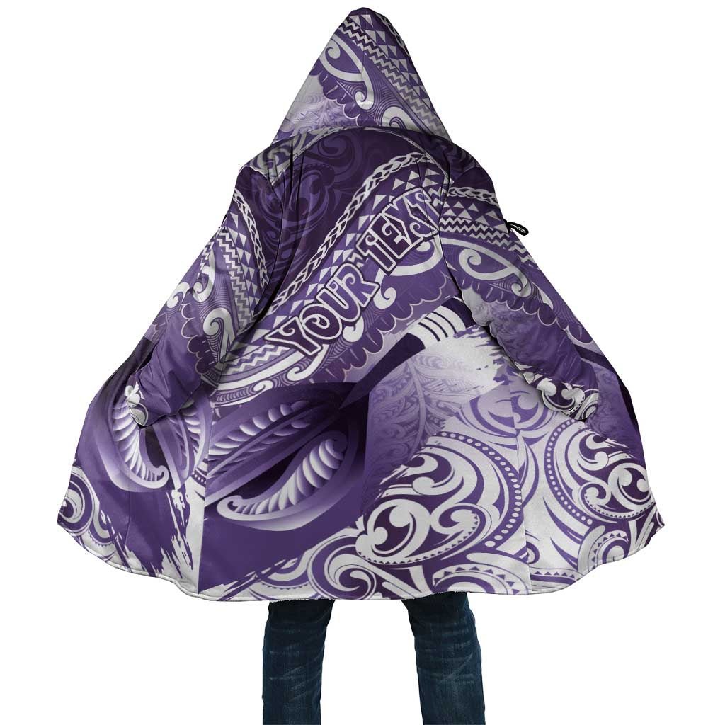 Personalised New Zealand Aotearoa Darts Masters Cloak Maori Art Tattoo with Tribal Dart Symbol Purple - Polynesian Pride