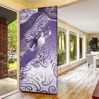 Personalised New Zealand Aotearoa Darts Masters Door Cover Maori Art Tattoo with Tribal Dart Symbol Purple - Polynesian Pride