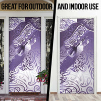 Personalised New Zealand Aotearoa Darts Masters Door Cover Maori Art Tattoo with Tribal Dart Symbol Purple - Polynesian Pride