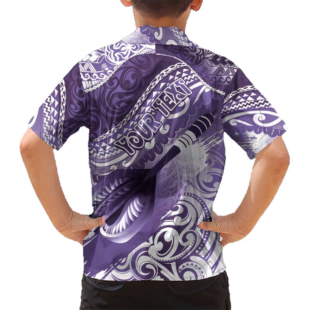 Personalised New Zealand Aotearoa Darts Masters Family Matching Short Sleeve Bodycon Dress and Hawaiian Shirt Maori Art Tattoo with Tribal Dart Symbol Purple - Polynesian Pride