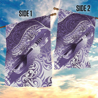 Personalised New Zealand Aotearoa Darts Masters Garden Flag Maori Art Tattoo with Tribal Dart Symbol Purple - Polynesian Pride
