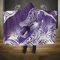 Personalised New Zealand Aotearoa Darts Masters Hooded Blanket Maori Art Tattoo with Tribal Dart Symbol Purple - Polynesian Pride