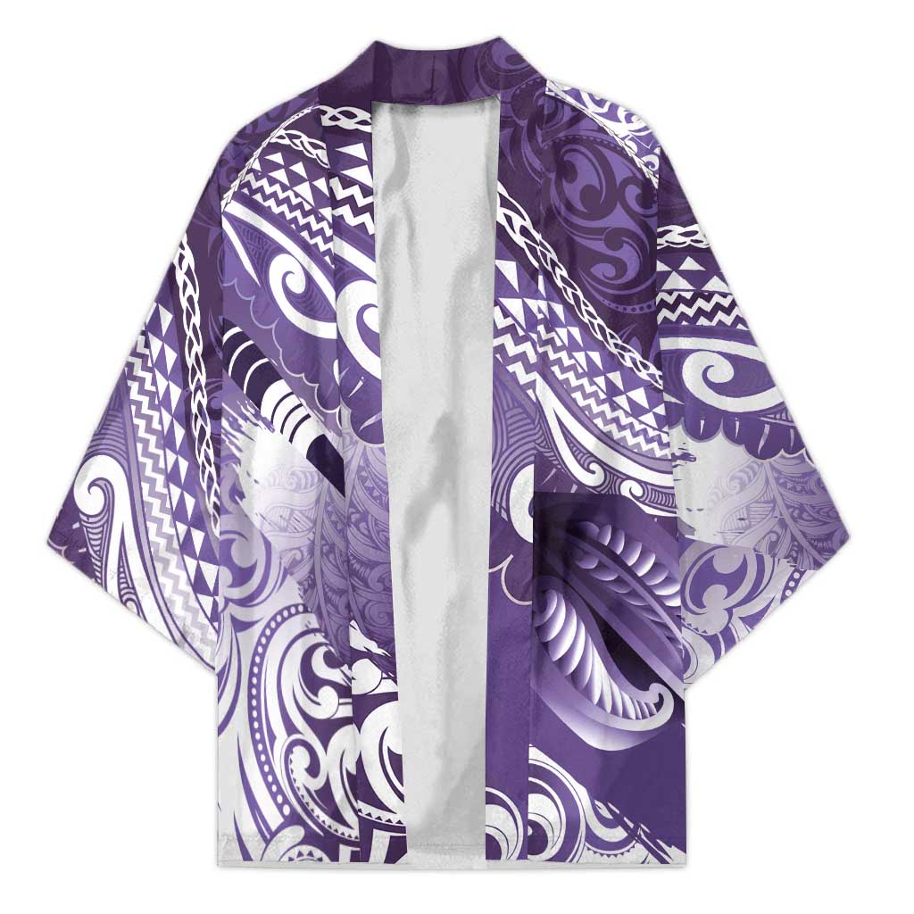 Personalised New Zealand Aotearoa Darts Masters Kimono Maori Art Tattoo with Tribal Dart Symbol Purple - Polynesian Pride