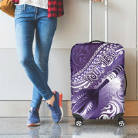 Personalised New Zealand Aotearoa Darts Masters Luggage Cover Maori Art Tattoo with Tribal Dart Symbol Purple - Polynesian Pride
