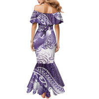 Personalised New Zealand Aotearoa Darts Masters Mermaid Dress Maori Art Tattoo with Tribal Dart Symbol Purple - Polynesian Pride